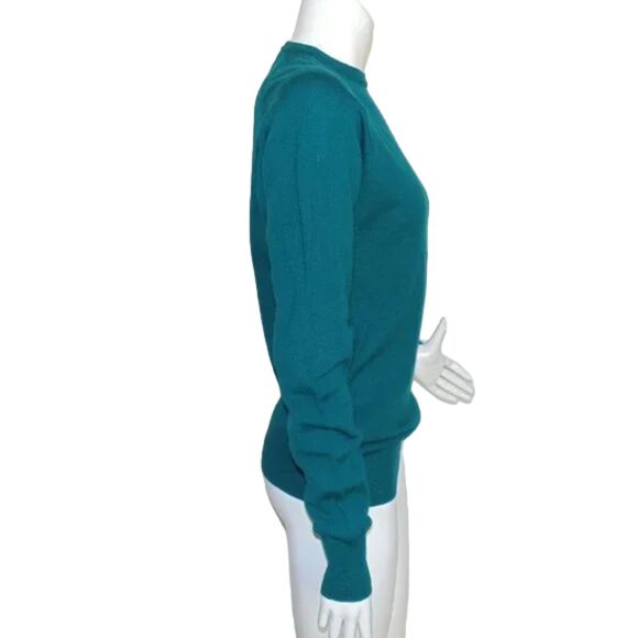 Vintage YVES SAINT LAURENT Sweater, M, Green, Raglan long sleeve, 100% Wool - Picture 6 of 8